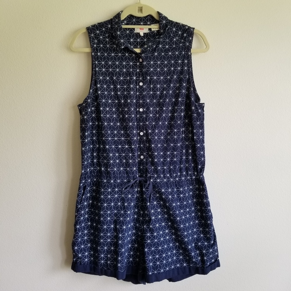 Levi romper blue white pattern size M